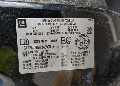 2011 GMC Sierra 2500Hd Denali из США, поврежденный, VIN 1GT125C89BF240905